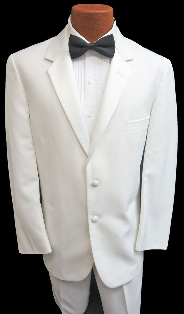White 2 Button Notch Lapel Dinner Jacket Not specifiedÂ