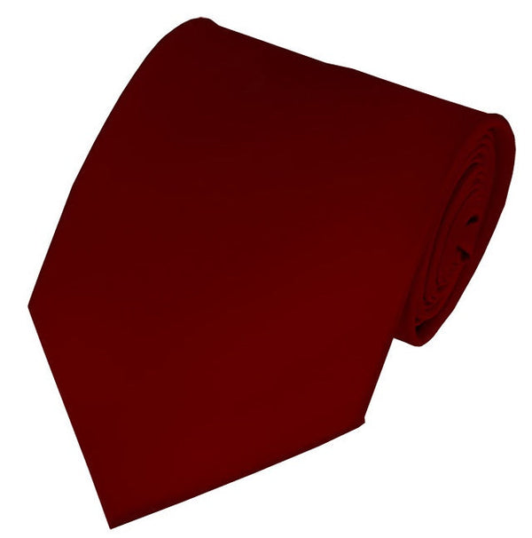 New Men's Burgundy Solid Satin X-Long Tie Manzini Neckwear