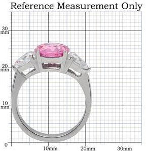 Rose Pink Cubic Zirconia Stainless Steel Ring Fashion JewelryÂ