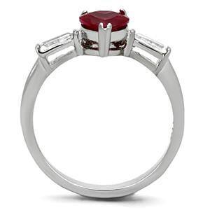 Red Heart Cubic Zirconia Stainless Steel Ring Fashion Jewelry