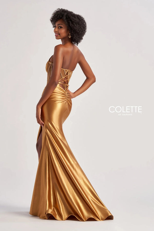 Colette CL8560 Bronze Corset Fitted Dress ColetteÂ
