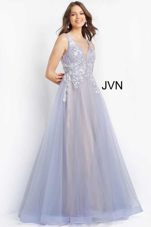 JVN by Jovani 07638 Sequin Bodice Tulle Dress
