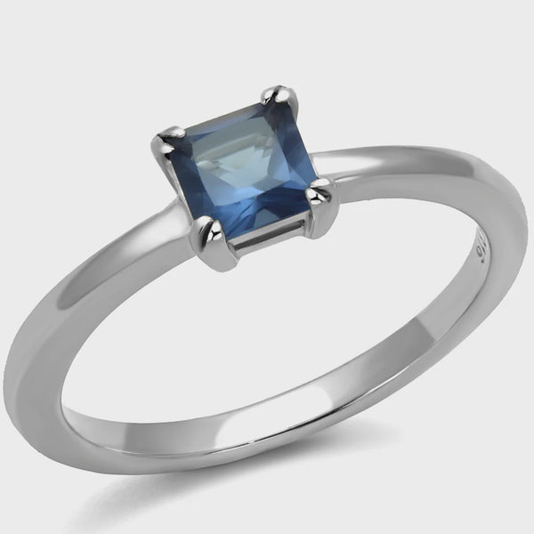 Blue Princess Solitaire Ring Fashion JewelryÂ