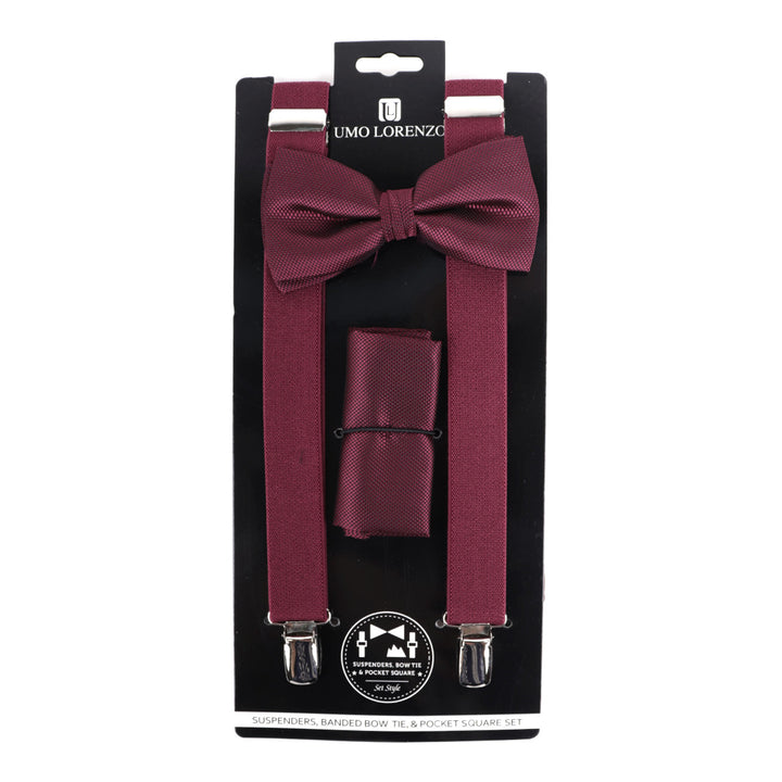 Suspender, Bow Tie & Pocket Square Sets - 11 Colors