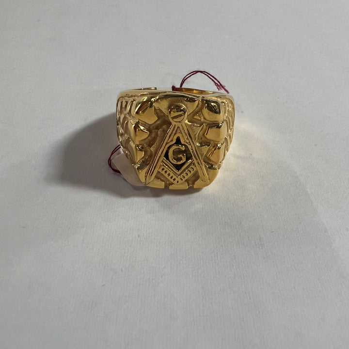 Gold Nugget Masonic Ring