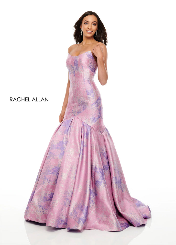 Rachel Allan 7032 Lilac Fit-N-Flare Mermaid Dress with Train