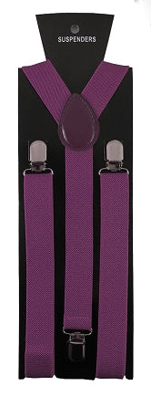 Purple Violet Adjustable Clip-on Suspenders