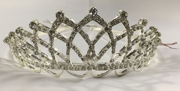 Pave Crystal Rhinestone Silver Tiara