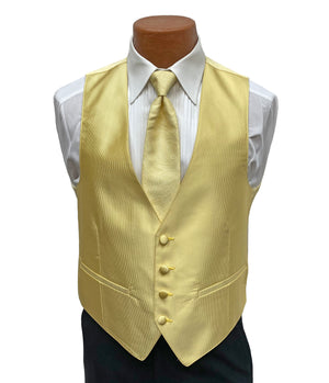 Flow 'Dynasty' Men's Fullback Vest and Tie Set  - Buttercup Yellow Flow Formals 