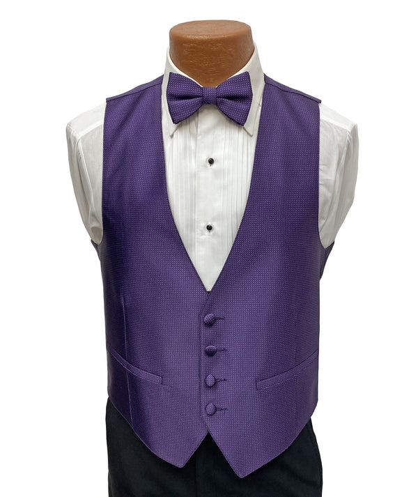 Flow 'Dynasty' Men's Fullback Vest and Tie Set - Purple