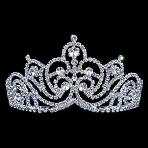 Full and Elegant Crystal Rhinestone Burst 2.75" Silver Tiara Rhinestone Jewelry Corp 