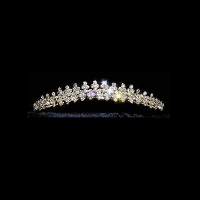 Petite Gold Crystal Rhinestone Graduated Tiara