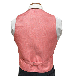 Flow 'Dynasty' Men's Fullback Vest and Tie Set - Coral Flow Formals 