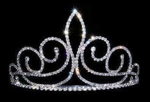 Fleur de Swirl Crystal Rhinestone Silver Tiara Rhinestone Jewelry 