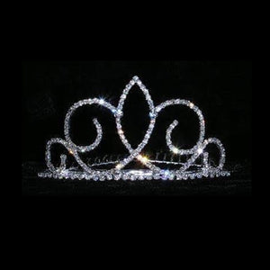 Fleur de Swirl Mini Tiara Comb Rhinestone Jewelry Corp 