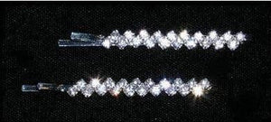 Pair of Crystal Rhinestone "Jagged" Bobby Pins Rhinestone Jewelry 
