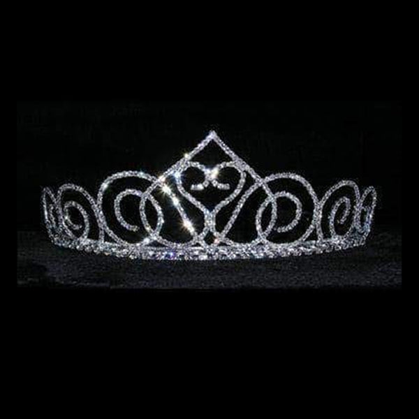 Swooning Heart Crystal Rhinestone 2" Tiara