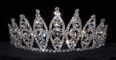 Rivoli Burst  3" Rhinestone Silver Tiara