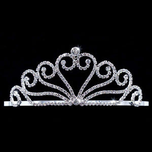 Joining Wave Heart Crystal Rhinestone 2" Silver Tiara Rhinestone Jewelry Corp 