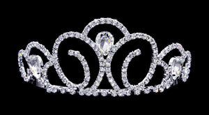 Pearls of Wisdom 2.5" Crystal Rhinestone Silver Tiara Rhinestone Jewelry 