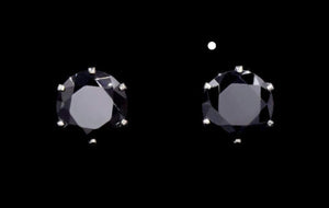 Cubic Zirconia Stud Earrings - Jet Black Rhinestone Jewelry 