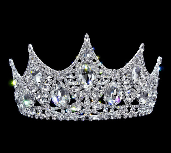 Noble Beauty Crystal Rhinestone 3.25" Silver Tiara