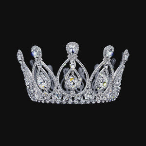 Royal Statement Crystal Rhinestone Silver Crown Rhinestone Jewelry 