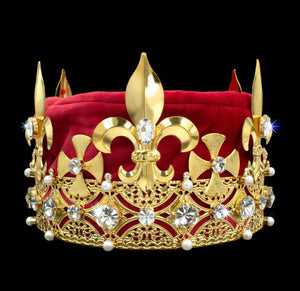 King's Crown - Red Gold Rhinestone Jewelry 