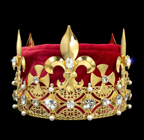 King's Crown - Red Gold Rhinestone Jewelry 