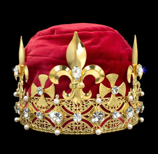 King's Crown - Red Gold Rhinestone Jewelry 