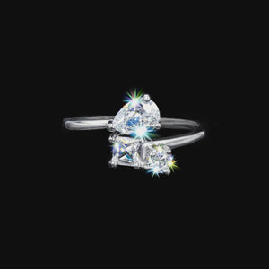Multi Stone Cubic Zirconia Adjustable Ring Rhinestone Jewelry 