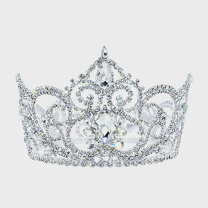 FairyTale Princess 3.5" Crystal Rhinestone Silver Crown Rhinestone Jewelry 