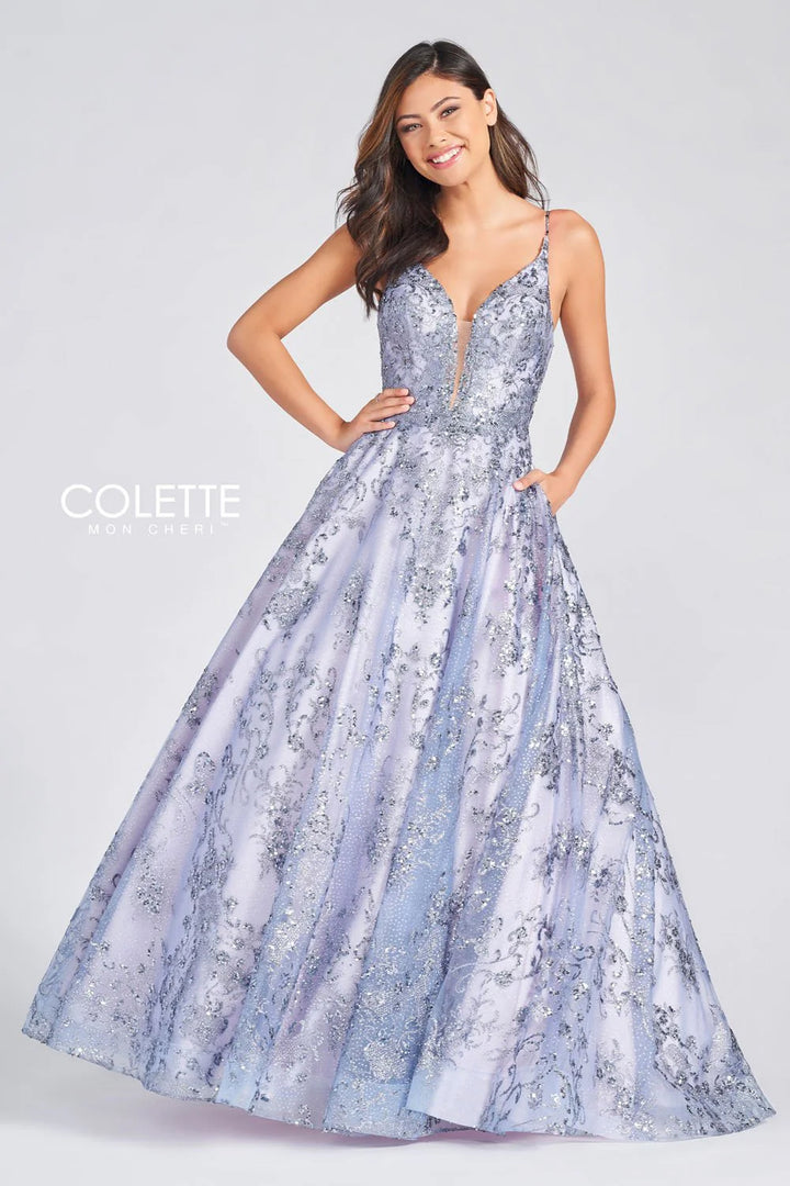 COLETTE 12259 Dusty Lilac Shimmering Ballgown - Size 00