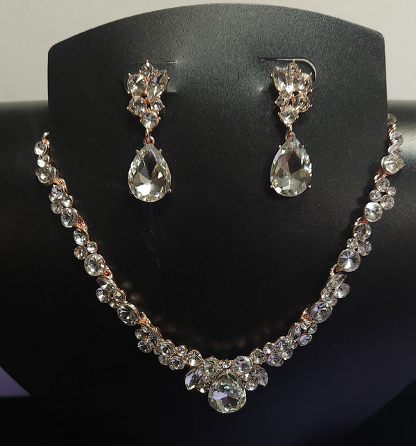 Crystal Cluster Necklace Set