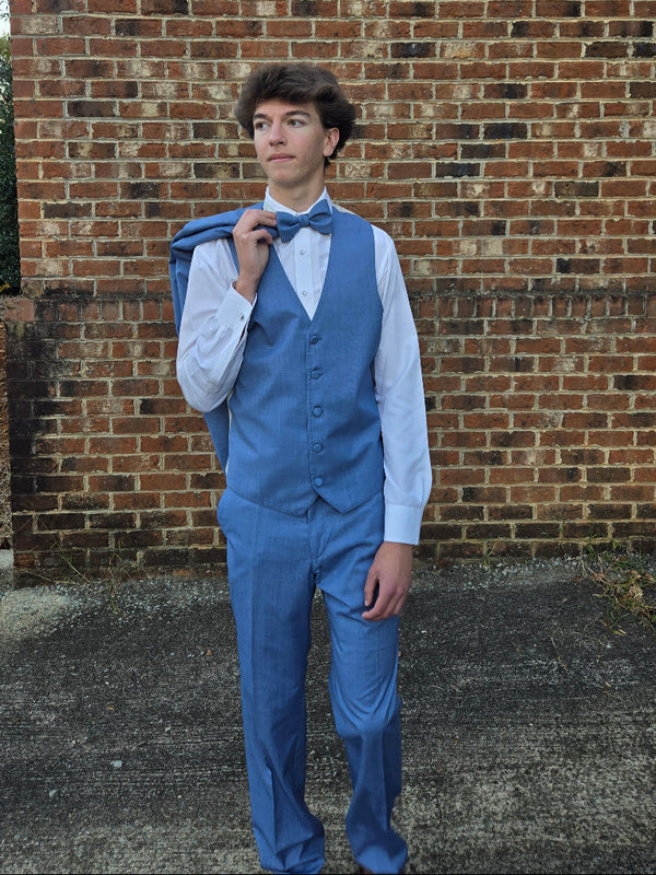 Cornflower Blue Brunswick Slim Fit Suit by Allure Men Allure Men 