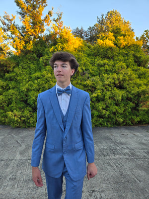 Cornflower Blue Brunswick Slim Fit Suit by Allure Men Allure Men 