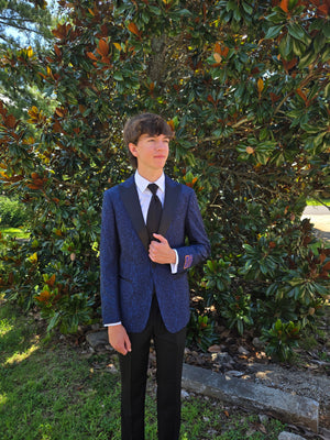 New Navy Arlan Paisley Slim Fit Tuxedo by  Giorgio Fiorelli Giorgio Fiorelli 