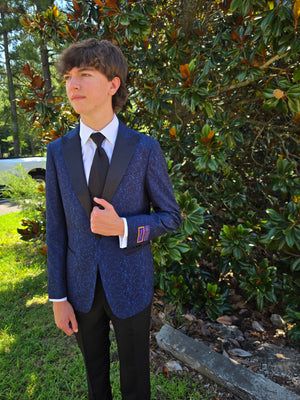 New Navy Arlan Paisley Slim Fit Tuxedo by  Giorgio Fiorelli Giorgio Fiorelli 