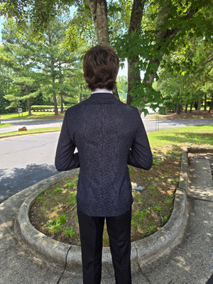 New Black Arlan Paisley Slim Fit Tuxedo by  Giorgio Fiorelli Giorgio Fiorelli 