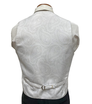 Flow 'Dynasty' Men's Fullback Vest and Tie Set  - White Flow Formals 