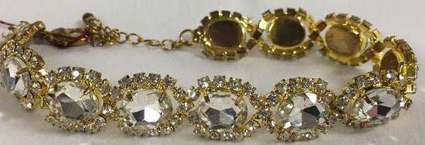 Oval Rhinestone Gold Bracelet