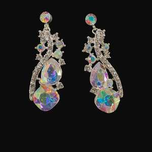Silver AB Line Cluster Earrings Not specified 