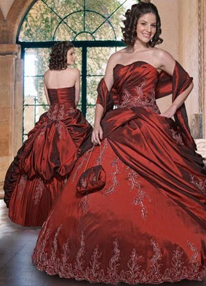 Da Vinci Quinceañera Dress 2444 Wine Da Vinci Quinceañera 