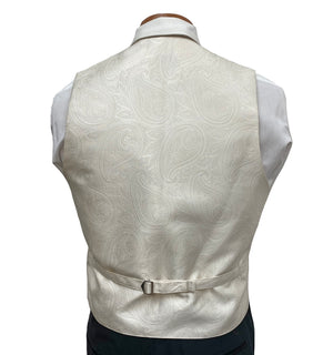 Flow 'Dynasty' Men's Fullback Vest and Tie Set  - Ivory FLOW Formals 