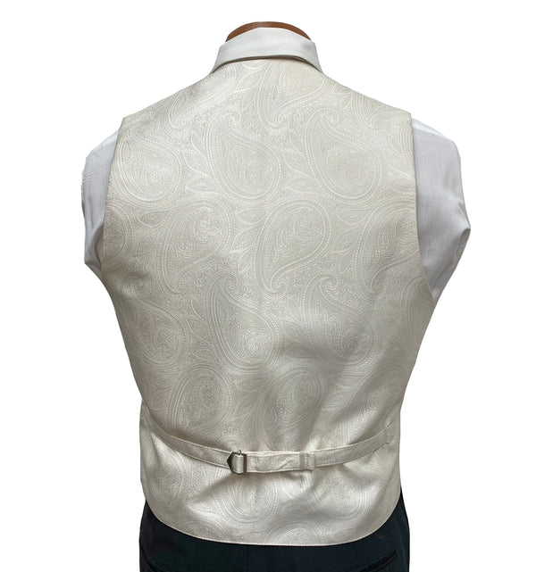 Flow 'Dynasty' Men's Fullback Vest and Tie Set  - Ivory FLOW Formals 
