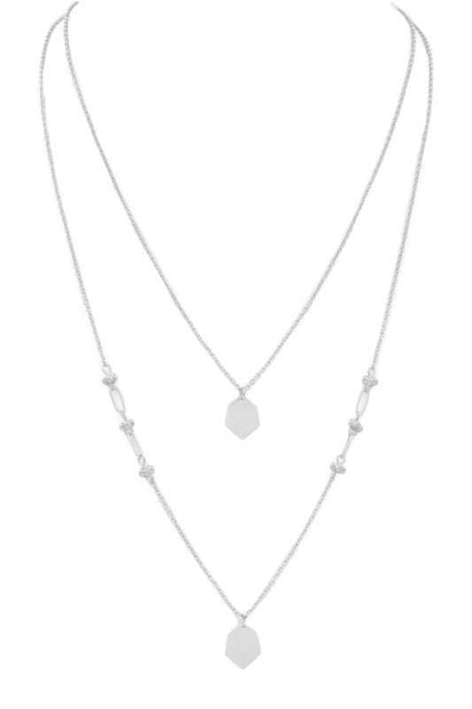 Elise Worn Silver Layered Necklaces