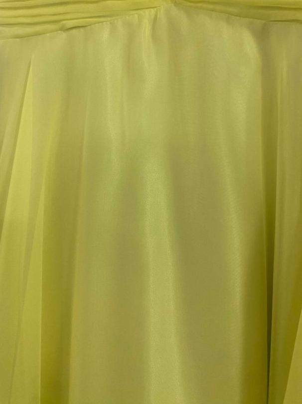 ALYCE Paris 6284 Lemon Yellow V-Neck Chiffon Dress