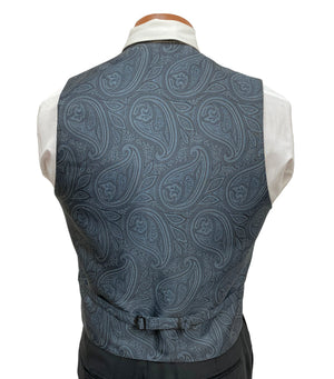 Flow 'Dynasty' Men's Fullback Vest and Tie Set - Charcoal Grey Flow Formals 
