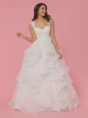 DaVinci Bridal 50442 White Layered Organza Dress DaVinci Bridal 
