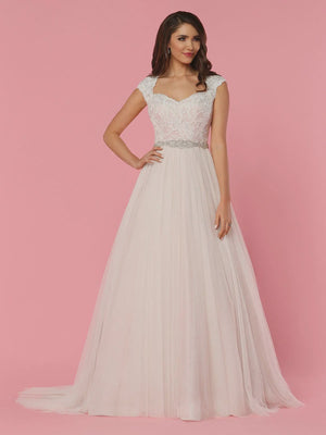 DaVinci Bridal 50456 Ivory Lace Cap Sleeve Dress DaVinci Bridal 